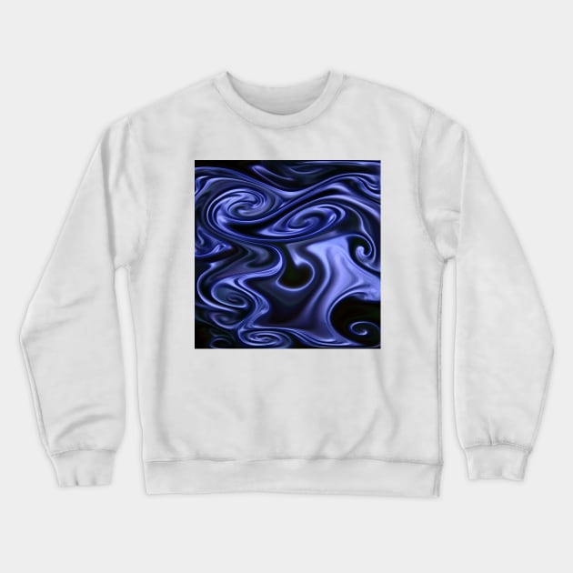 Swirling Blue Fluid Abstract Crewneck Sweatshirt by ImDEL